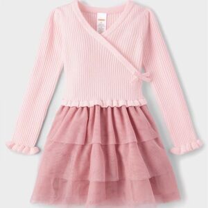 New Gymboree Girls 8 Ruffle Faux Wrap Dress Pink Tiny Dancer